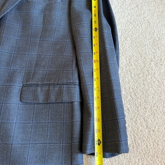 Lauren Ralph Lauren Plaid Blue Silk Wool Blend Sports Coat 44R - Picture 6 of 13